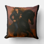 Scorching Fast Barrel Racing Team Throw Pillow クッション (正面)