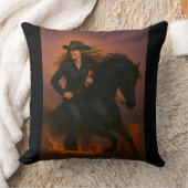 Scorching Fast Barrel Racing Team Throw Pillow クッション (ブランケット)