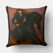 Scorching Fast Barrel Racing Team Throw Pillow クッション (裏面)