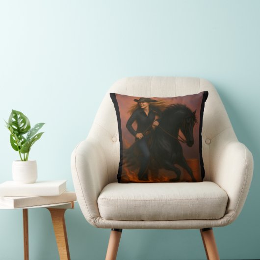 Scorching Fast Barrel Racing Team Throw Pillow クッション (椅子)