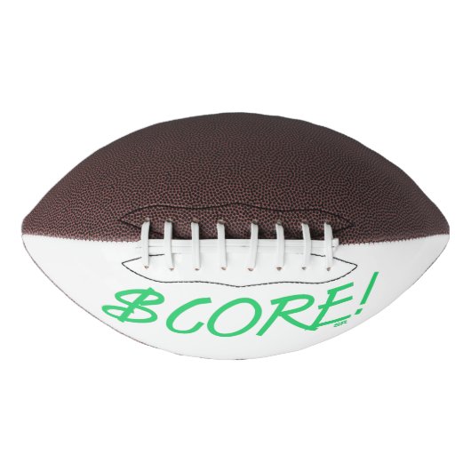 Score green and white dollar sign football アメリカンフットボール (正面)