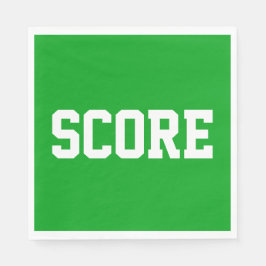 SCORE Sporty White Athletic Text On Bright Green スタンダードランチョンナプキン