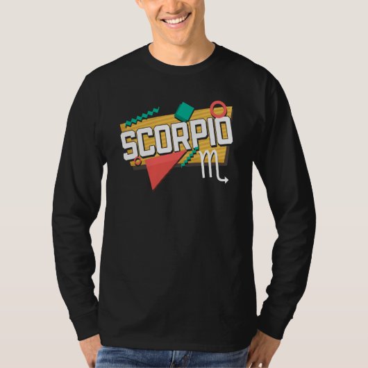 Scorpio 90s Horoscope Zodiac Sign Astrology Tシャツ (正面)