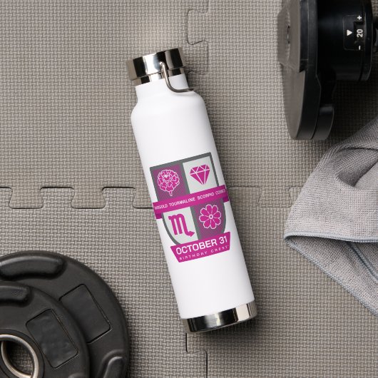 Scorpio Birthday Crest™ for October 24-31 ウォーターボトル (ジム (回転後))