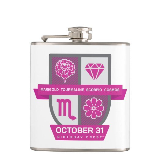 Scorpio Birthday Crest™ for October 24-31 フラスク (正面)