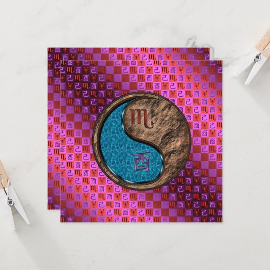 Scorpio & Earth Rooster カード (正面/裏面インサイチュ)