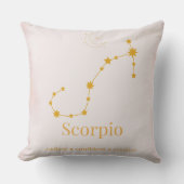 Scorpio Gold Zodiac Pillow – Celestial Constellati クッション (正面)