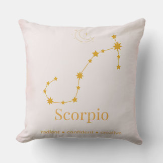 Scorpio Gold Zodiac Pillow – Celestial Constellati クッション
