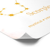 Scorpio Gold Zodiac Wall Art – Celestial Constella ポスター (角)