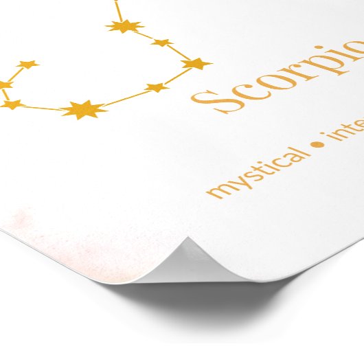 Scorpio Gold Zodiac Wall Art – Celestial Constella ポスター (角)