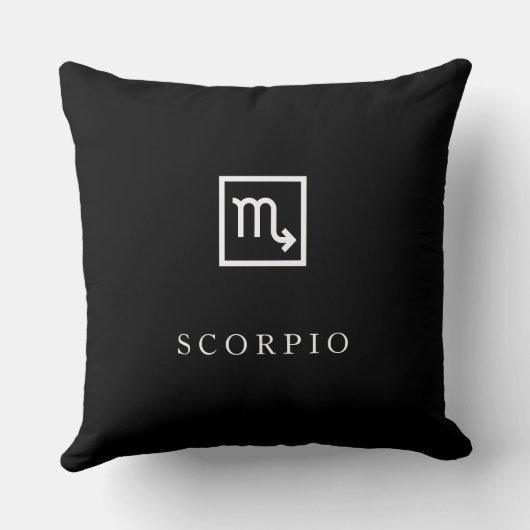 Scorpio – Minimalist Zodiac Decorative Pillow クッション (裏面)