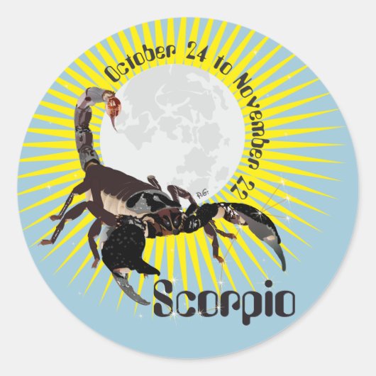 Scorpio October 24 to November 22 Sticker ラウンドシール (正面)