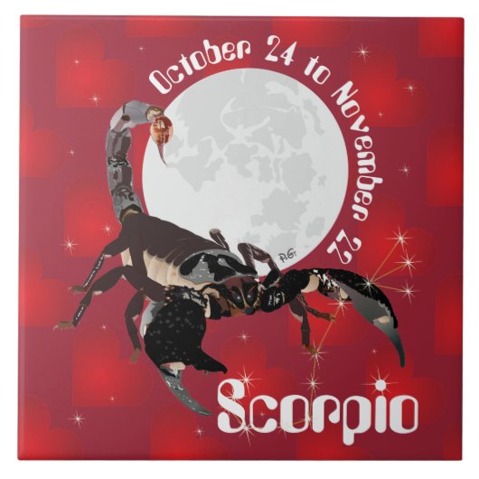 Scorpio October 24 to November 22 Tile タイル (正面)
