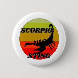 Scorpio on vintage sunset-happy birthday 缶バッジ