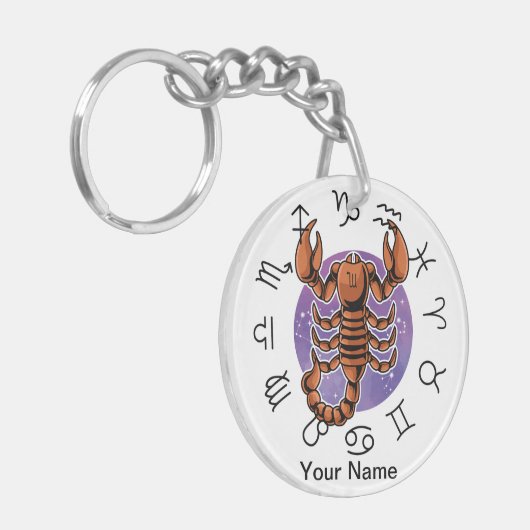 Scorpio & Pisces Zodiac Acrylic Keychain キーホルダー (正面左)