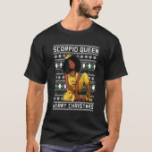 Scorpio Queen Merry Christmas For Black Women Tシャツ (正面)