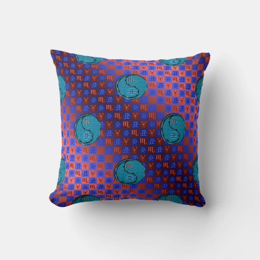 Scorpio & Water Ox Throw Pillow クッション (正面)