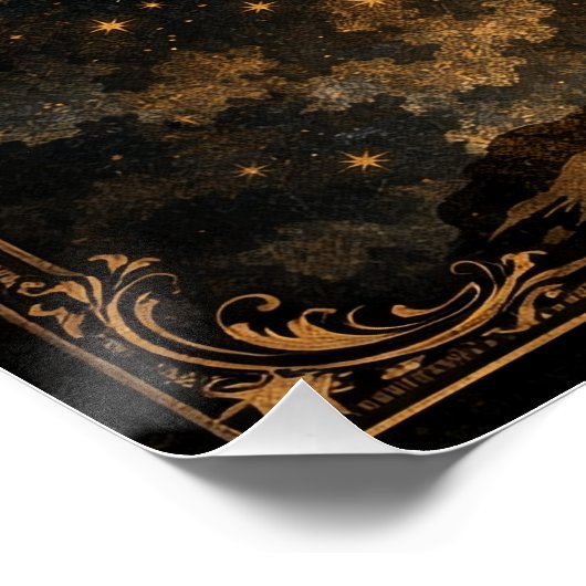 Scorpio Wolf Zodiac Wheel Constellation Celestial  ポスター (コーナー)