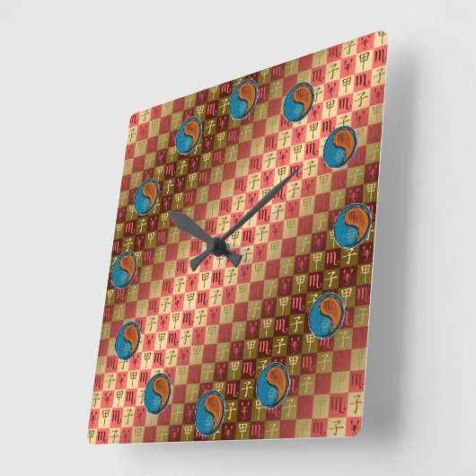 Scorpio & Wood Rat スクエア壁時計 (傾斜)