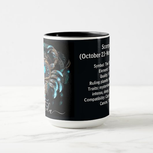 Scorpio Zodiac Art for October 23–November 21 マグカップ (中央)