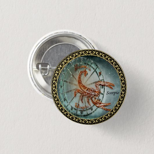 Scorpio Zodiac Astrology design 缶バッジ (正面&裏面)