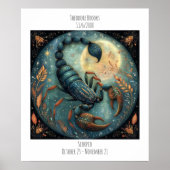 Scorpio Zodiac Astrology Name & Birthday ポスター (正面)