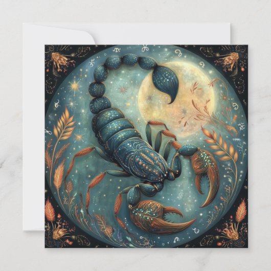 Scorpio Zodiac Astrology Sign Mystical Birthday カード (正面)