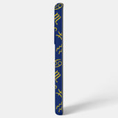 Scorpio Zodiac+Astrology Symbols Pattern Gld+Blues Samsung Galaxyケース (裏面横)