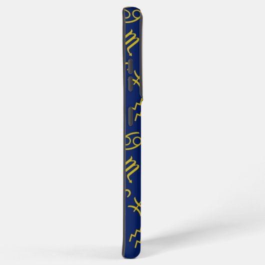 Scorpio Zodiac+Astrology Symbols Pattern Gld+Blues Samsung Galaxyケース (右側面)