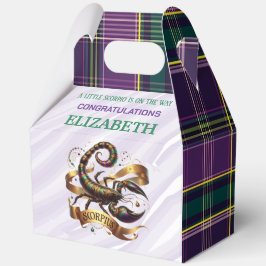 Scorpio Zodiac Baby Shower 5"w x 3"l x 6.5"h フェイバーボックス