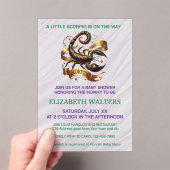Scorpio Zodiac Baby Shower Lavender and Green アクリル招待状 (インサイチュ (ポータブル))