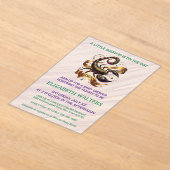 Scorpio Zodiac Baby Shower Lavender and Green アクリル招待状 (レイダウン)