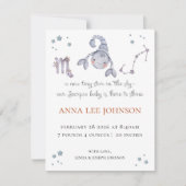 Scorpio Zodiac Birth Announcement シーズンカード (正面)