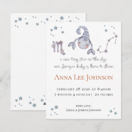 Scorpio Zodiac Birth Announcement シーズンカード