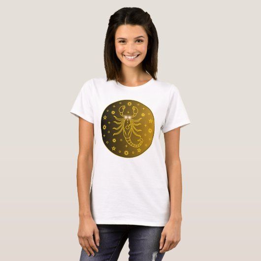 Scorpio Zodiac Emblem | Minimal Celestial Symbol Tシャツ (正面フル)