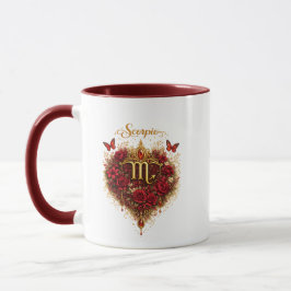 Scorpio Zodiac Floral Heart Mug – Intense Astrolog マグカップ