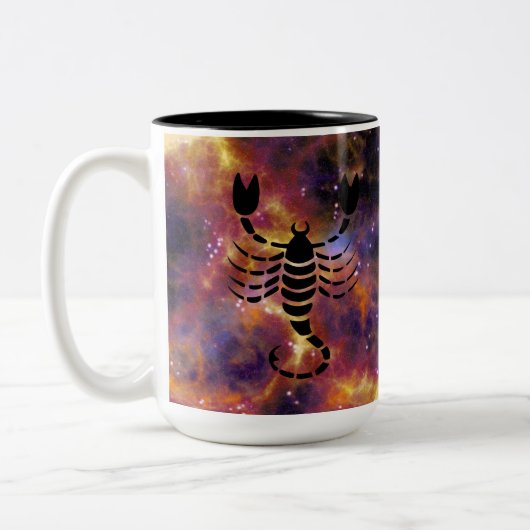 Scorpio Zodiac Galaxy Design – Mystical Astrology  ツートーンマグカップ (左)