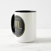 Scorpio Zodiac Gold Oval Emblem Mug | Luxury Astro マグカップ (正面左)