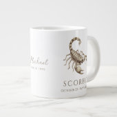 Scorpio Zodiac Personalized Name & Birth Date ジャンボコーヒーマグカップ (正面右)
