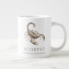 Scorpio Zodiac Personalized Name & Birth Date ジャンボコーヒーマグカップ