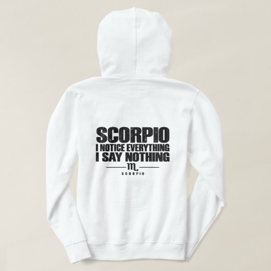 Scorpio Zodiac Sign パーカ (デザイン裏面)
