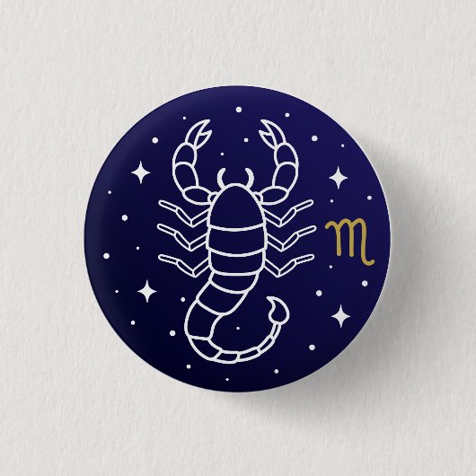 Scorpio Zodiac Sign Celestial Constellation 缶バッジ (正面)