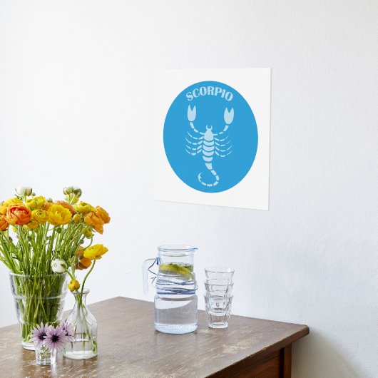 Scorpio, Zodiac Sign, Horoscope, Astrology 箔ポスター (レイダウン (キッチン))