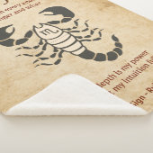 Scorpio Zodiac Sign with Affirmations  シェルパブランケット (3/4)