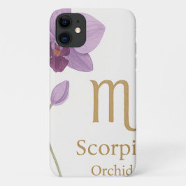 Scorpio Zodiac Sign with Orchid Flowers iPhone Cas iPhone 11 ケース