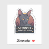 Scorpio Zodiac Sphynx Cat Silent Deadly Art シール (シート)