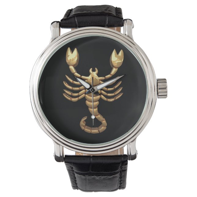 Scorpion Watch – Minimalist Zodiac Timepiece  腕時計 (正面)