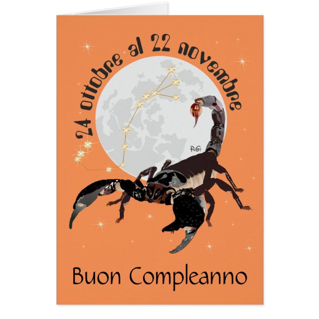 Scorpione 24 ottobre al 22 nov. Biglietti d'auguri (正面)