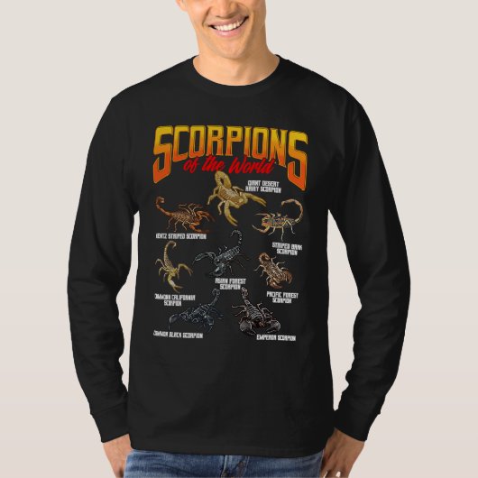 Scorpions Animals of the World Arachnology Animal Tシャツ (正面)