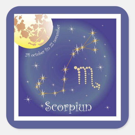 Scorpiun 24 october fin 22 november Aufkleber スクエアシール (正面)